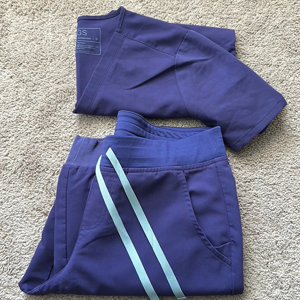 Figs Purple Shadow Catarina top and Zamora joggers